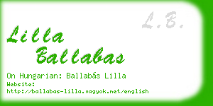 lilla ballabas business card